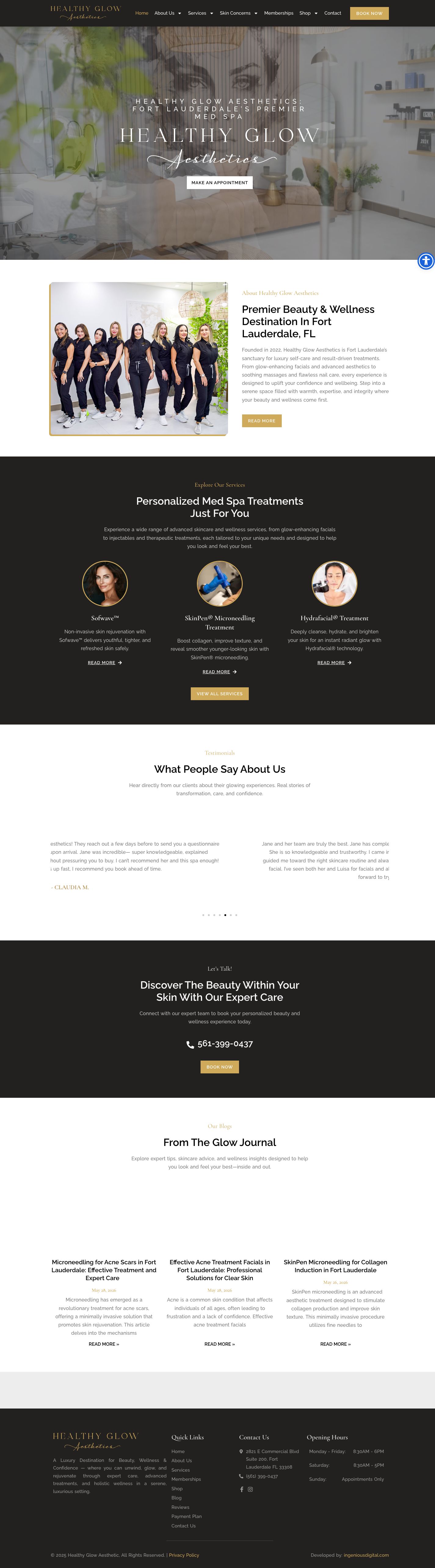 Healthy Glow Aesthetics — live site