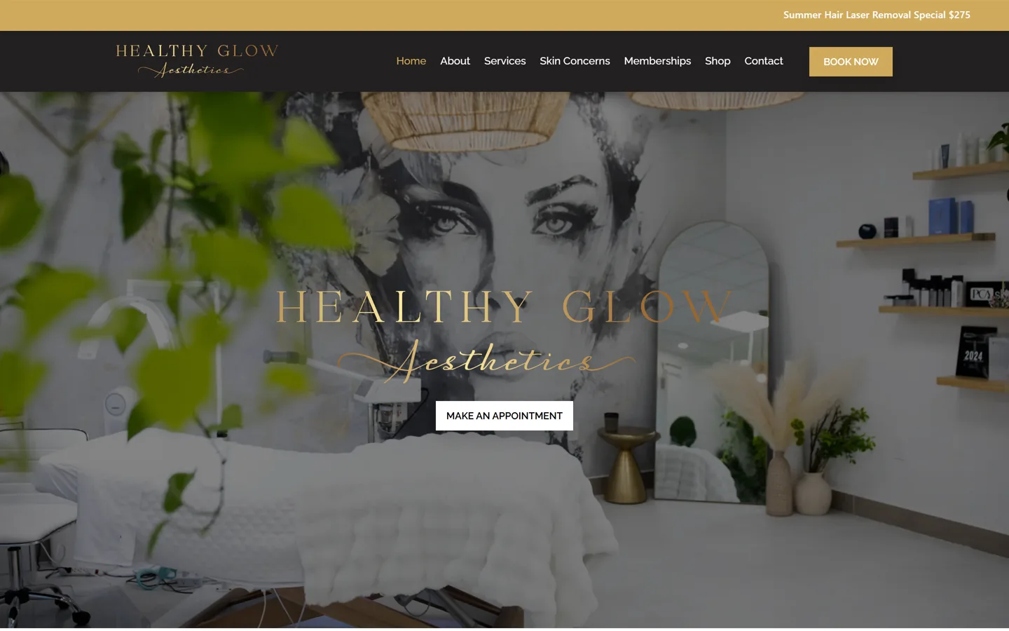 Healthy Glow Aesthetics — live site